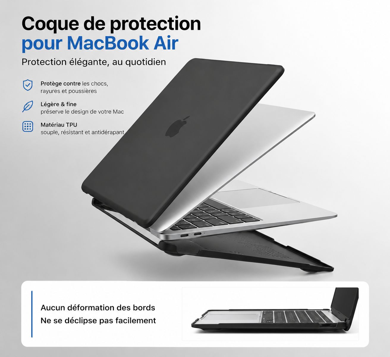 Coque pour MacBook Air M1 - Noire
