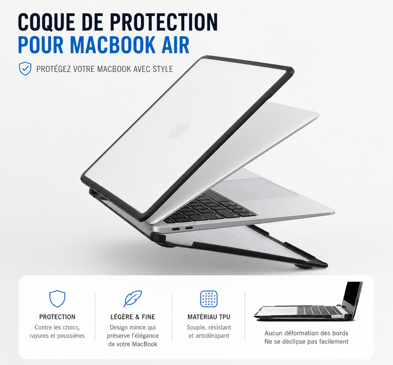 Coque pour MacBook Air M1 - Transparente